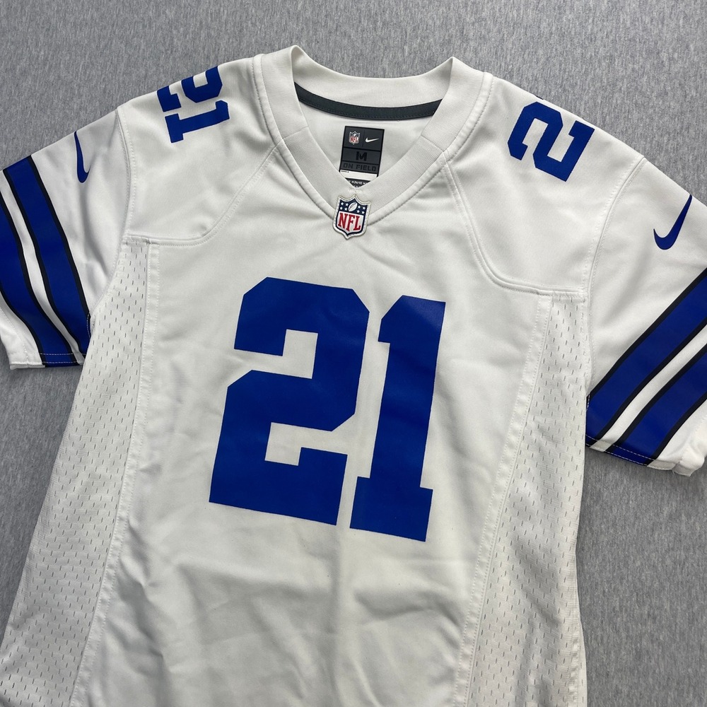 Nike Ezekiel Elliott Dallas Cowboys White Game Jersey Youth M 10/12 NFL Football